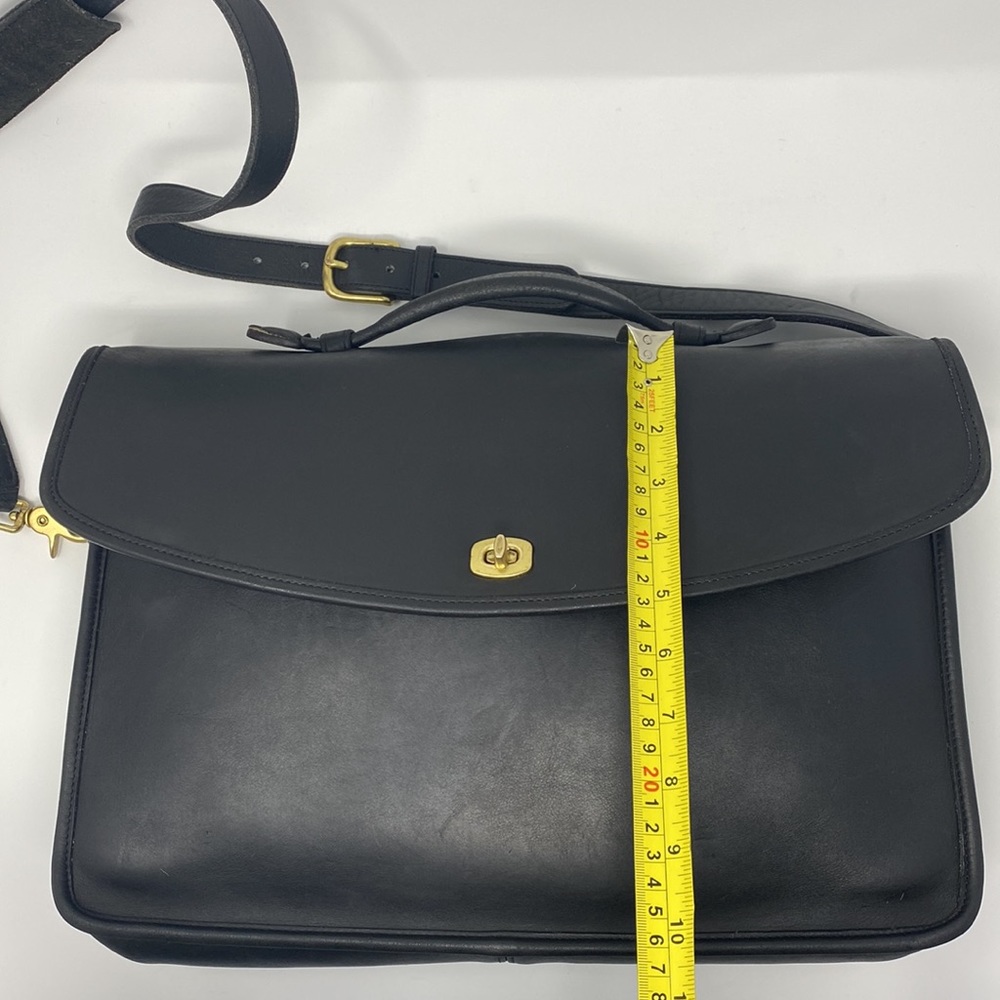 COACH Vintage Black Leather Lexington Briefcase Messenger Bag #5265 - Picture 13 of 14